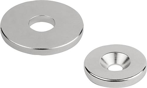 Rohmagnete (Scheibenmagnete) mit Bohrung aus N...
