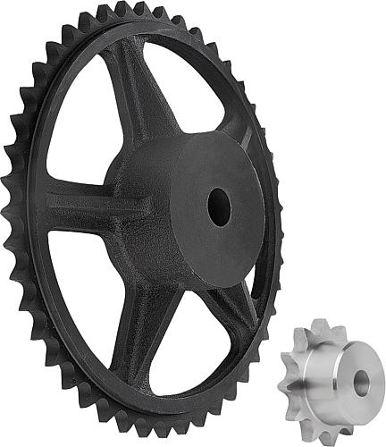 Kettenräder einfach 3/4“ x 7/16“ DIN ISO 606