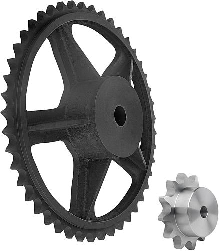 Kettenräder einfach 1“ x 17,02 mm DIN ISO 606