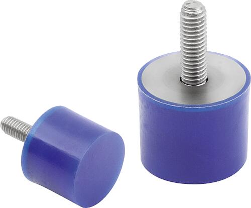 Gummipuffer Edelstahl, Typ D zylindrisch mit Au...