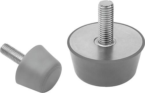 Gummipuffer Edelstahl, Typ K konisch mit Außeng...