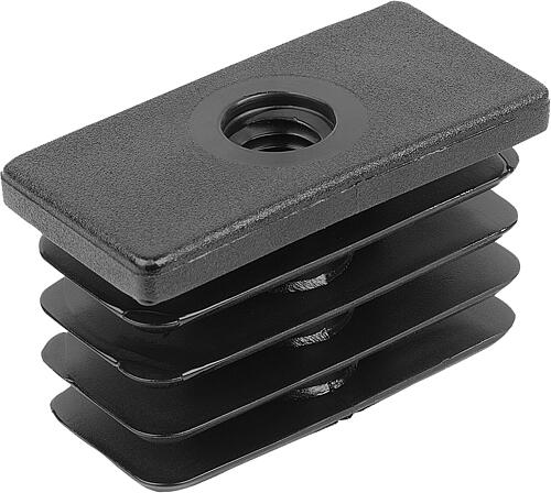 Gewindestopfen Kunststoff für Vierkantrohre, Fo...