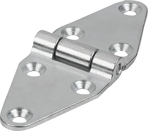 Scharniere aus Stahl, wartungsfrei, Form A