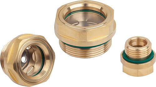 Ölschaugläser Messing mit Sicherheitsglas