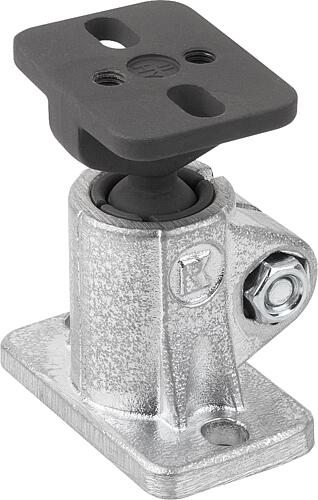 Rohrverbinder Fuß Aluminium mit Kugelgelenk, Fo...