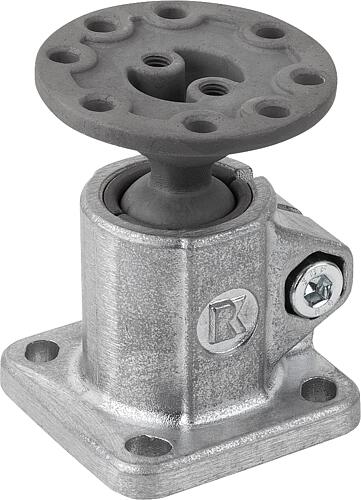 Rohrverbinder Fuß Aluminium mit Kugelgelenk, Fo...