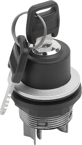 Schlüsseltaster rastend Einbauversion Ø 22,3 mm...