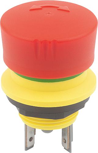 Not-Halt-Taster Einbauversion Ø 16,2 mm Flachs...