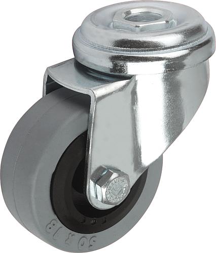 Apparate-Lenkrollen mit Vollgummi-Reifen, Stand...