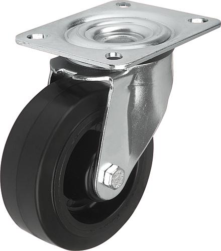 Stahlblech-Lenkrollen mit aufvulkanisiertem Ela...