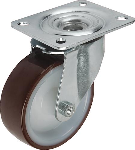 Stahlblech-Lenkrollen mit abriebfestem Polyuret...