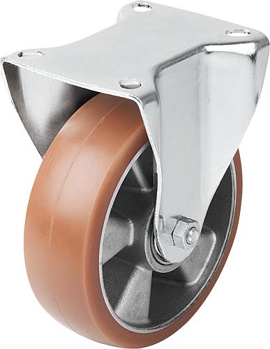 Stahlblech-Bockrollen mit Elastik-Vollgummi-Lau...