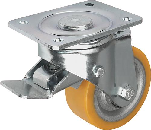 Stahlblech-Lenkrollen mit stop-top, mit Extrath...