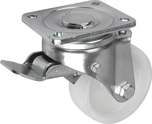 Stahlblech-Lenkrollen mit stop top, mit Polyami...