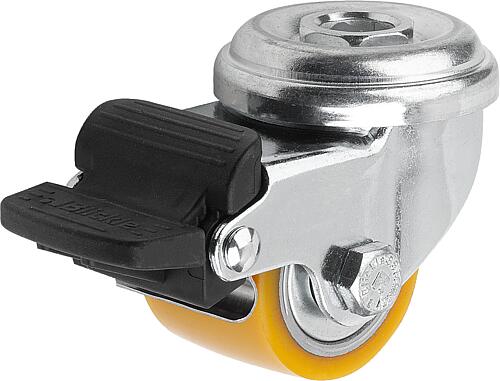 Stahlblech-Lenkrollen Kompakt-Ausführung, Form D