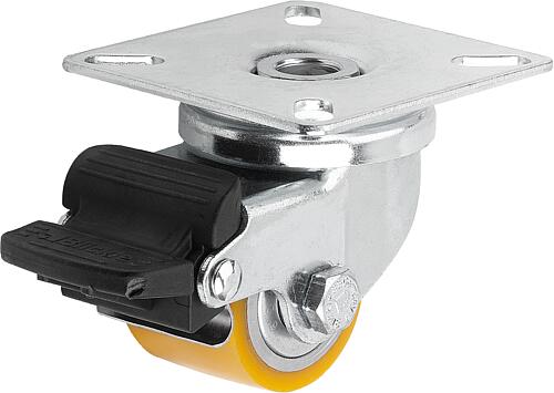 Stahlblech-Lenkrollen Kompakt-Ausführung, Form E