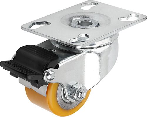 Stahlblech-Lenkrollen Kompakt-Ausführung, Form F