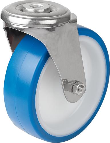 Lenkrollen Edelstahl mit Rückenloch, ohne Fests...