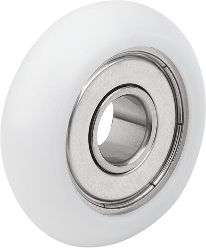 Führungsrollen Kunststoff konvex ohne und mit B...