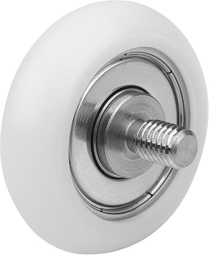 Führungsrollen Kunststoff konvex ohne und mit B...