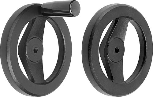 2-Speichenhandräder aus Aluminium, pulverbeschi...