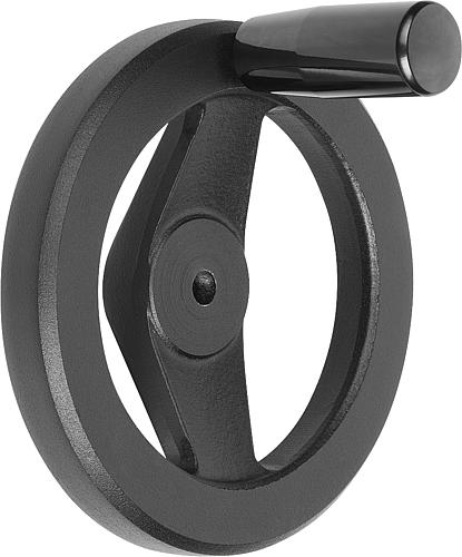 2-Speichenhandräder aus Aluminium, pulverbeschi...