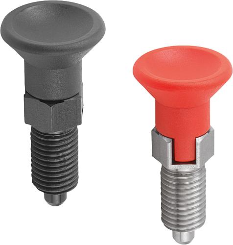 Arretierbolzen Stahl oder Edelstahl mit Kunstst...