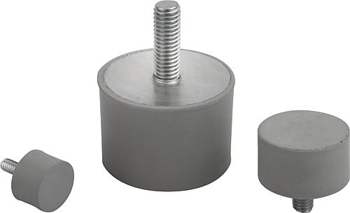 Gummipuffer Edelstahl Typ D zylindrisch mit Auß...