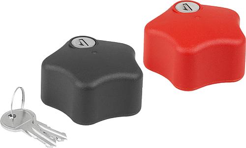 Fünfsterngriffe Kunststoff abschließbar mit Inn...