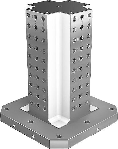 Aufspanntürme Grauguss 4-seitig mit Rasterbohr...