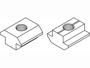 ART 87013 Muttern für T-Nuten St. gal Zn 10 mm, M 6 mit Führungssteg gal Zn VE=K