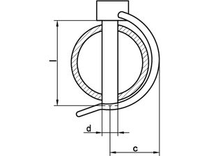 ART 88023 Rohrklappstecker Stahl 6 x 45 x 22 galv. verzinkt gal Zn VE=S