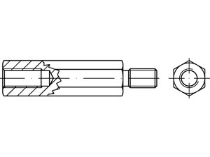 ART 88086 SK-Abst. Bolzen I/A Ms gal Ni M 4 x 45 / 9 x 8 SW 7 gal Ni VE=S