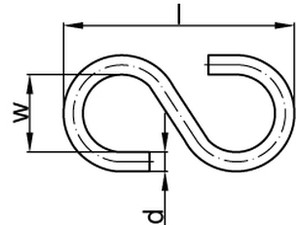 ART 88135 S-Haken Art. 45 Stahl 60 mm galv. verzinkt gal Zn VE=S