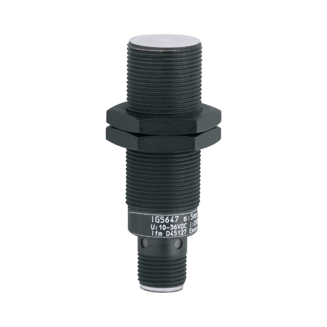 IG5647: Induktiver Sensor; M18 x 1 / L = 60 mm; Schaltabstand 5 mm bündig einbau