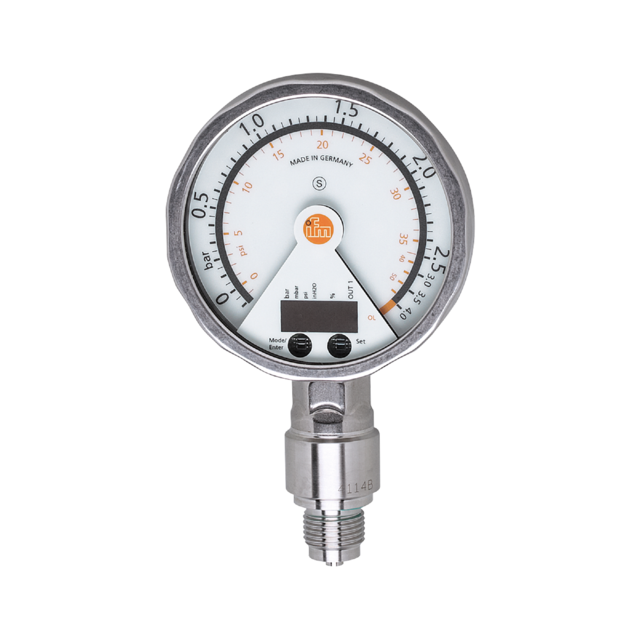 PG2456: Elektronischer Drucksensor mit analoger Anzeige; -0,125...2,5 bar; -125.