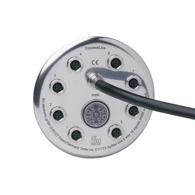 E11847: Zentralverteiler; M12; 8; PNP; 25 m; PUR / PVC; Gehäusewerkstoffe Gewind