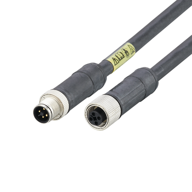 E12426: Verbindungskabel; Powerkabel, T-codiert; 2 m; PUR; IP 67; Vergoldete Kon