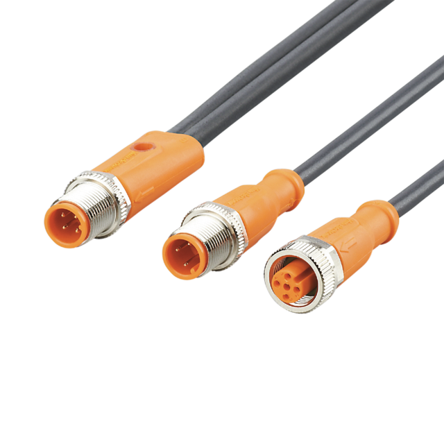 EVC862: Y-Verbindungskabel; M12; 0,5 m; PUR; IP 65; IP 67; IP 68; IP 69K; Siliko