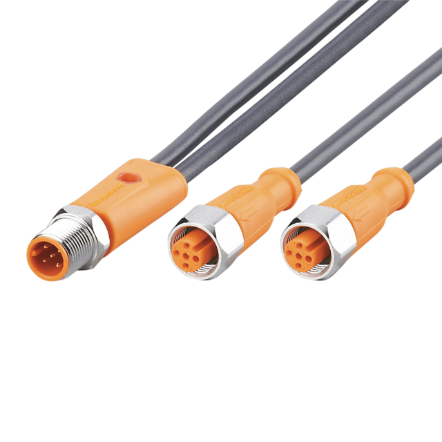 EVM063: Y-Verbindungskabel; Betriebsspannung < 60 V AC; 2; 0,12; 0,15 m; PUR; IP