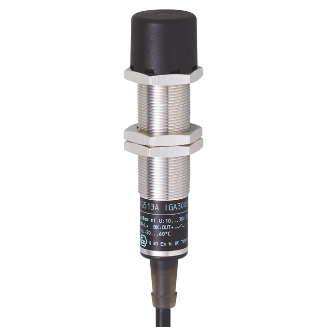 IG515A: Induktiver Sensor; M18 x 1 / L = 80 mm; Schaltabstand 8 mm nicht bündig