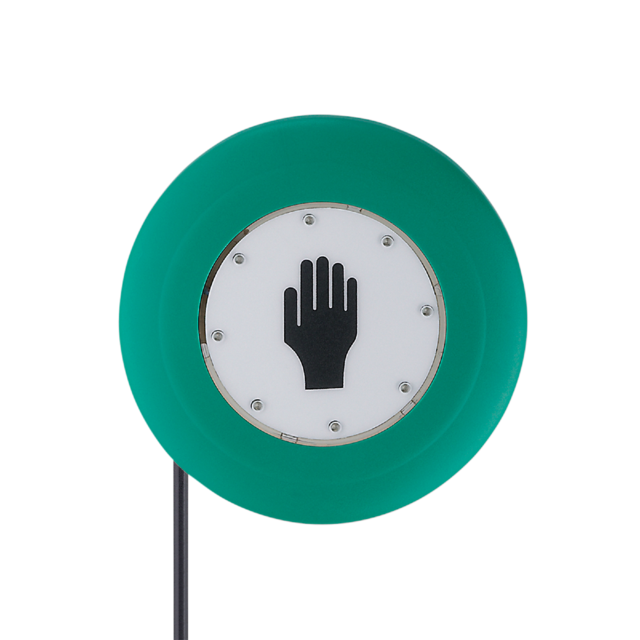 KT5009: Kapazitiver Handsensor; Ø 100 / L = 11 mm; Schließer; DC; PNP; 2 m PUR-K