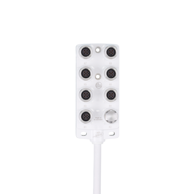 EBF018: Zentralverteiler; Betriebsspannung < 50 V AC; M12; 8; PNP; 5 m; MPPE PE