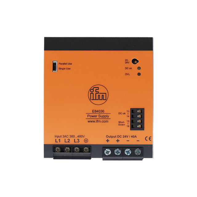 E84036: Schaltnetzteil 24 V DC; 40 A; Eingangsspannung AC 380...480 V; 124 x 110