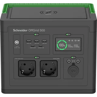 Schneider Electric PPS500-GR – Schneider tragbare OffGrid Powerstation 500, 230V, 517Wh Li…