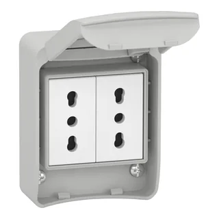 Schneider Electric 81139 – Anbausteckdosen, grau, 2p+E, 10/16A, 250 V, Italian, IP65