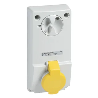 Anbausteckdose verriegelt, 16A, 2p+E, 100-130 V AC, IP44