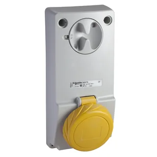 Anbausteckdose verriegelt, 16A, 2p+E, 100-130 V AC, IP65