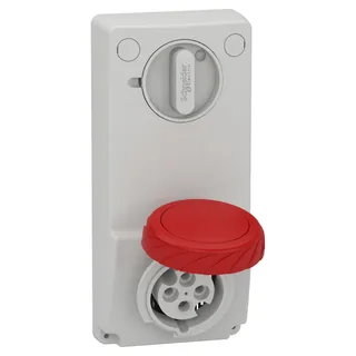 Anbausteckdose verriegelt, 16A, 3p+E, 380-415 V AC, IP65