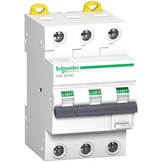 FI/LS-Schalter iC60H, 3P, 16A, C-Char., 30mA, Typ A, 10kA, 230V AC